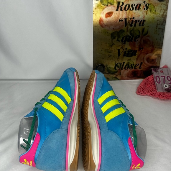 NWT Adidas SL 72 OG Sky Rush/Solar Yellow/Lucid Pink Sneakers Size 8 - Picture 12 of 15